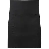 Premier Colours Pocket Denim Halflang Taille Schort (Zwart)