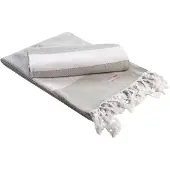 Artg Hamamzz Marmaris Deluxe Handdoek (Lichtgrijs/Wit)