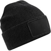 Beechfield Thinsulate Uitneembare Patch Muts (Zwart)