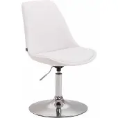 CLP Essstoel Maverick, kunstleer, draaibaar en traploos verstelbaar, wit, frame in chroom