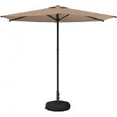 vidaXL Tuinparasol met voet 270 x 270 cm Polyester Rechthoekig Taupe