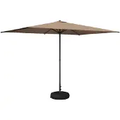 vidaXL Tuinparasol met voet 200 x 300 cm Polyester Rechthoekig Taupe