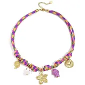 Yehwang Kettingen met touwhanger. bloemen. vakantie/strand. damessieraden