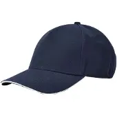 Beechfield EarthAware Klassieke Organic Cotton 5 Panel Baseball Cap (Franse marine / Wit)