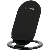 Cofi1453® Inductieve oplader, zwart. Draadloze oplader met standaard en USB-aansluiting