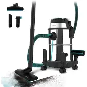 Cecotec Conga Rockstar Wet & Dry Steel Max, 1400 W, Cilindervormig, geschikt voor zowel droog- als natgebruik, stofzuiger met stofzak, 16 liter inhoud, HEPA-filter