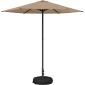 vidaXL Tuinparasol met voet 230 x 230 cm Polyester Rechthoekig Taupe