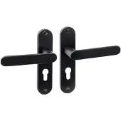 Intersteel Deurkruk Sora basic op schild ovaal 185x41mm profielcilinder 55mm mat zwart