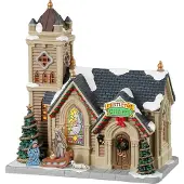 Lemax Mistletoe Chapel battery operated Led Kerst