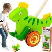 Viga Toys Houten Duwbeest Dinosaurus