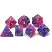 HOT Games Dobbelstenen Jumbo Toxic Paars/Blauw 7 stuks