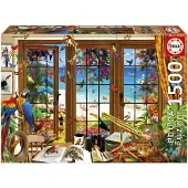 Educa puzzel vogelaars raam 1500 stukjes legpuzzel karton.