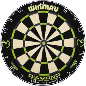 Winmau MvG Diamond Plus - Dartbord - 450 mm diameter - Cijferring tegen verblinding