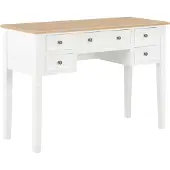 vidaXL Bureau, wit, 109,5 x 45 x 77,5 cm, hout
