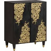 vidaXL Dressoir Zwart 60 x 33 x 75 cm Massief Mango Hout