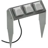 ALBERT LEUCHTEN Wandcontactdoos 4403, 3-voudig met randaarde 4403, alu / grijs / zink, Aluminium
