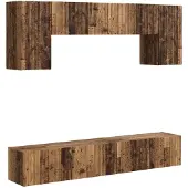 vidaXL Tv-meubelset 4 st Oudhout Bewerkt hout