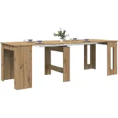 vidaXL Eettafel 240 x 85 x 75 cm Bewerkt hout Artisanaal eiken