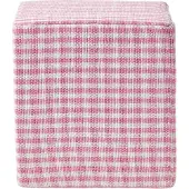 Homescapes Vichy ruit poef roze en wit – zitkubus, 36x38 cm