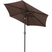 Springos Parasol | Parasols | Kantelbaar | Met ventilatie | Bruin | Ø 250 cm