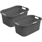 Rotho Country wasmand - set van 2 - 40 ltr - antraciet