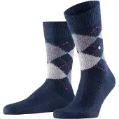 Burlington Preston gedessineerd materiaal sokken heren blauw - maat 40-46