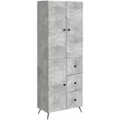 vidaXL Kast Set 2 st Betongrijs Bewerkt hout