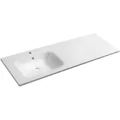 Hak Areca Cultured Marble Wastafel 141x51,5cm, links, wit