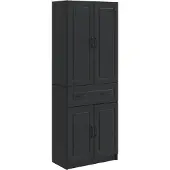 vidaXL Kast Set 2 st Zwart Bewerkt hout