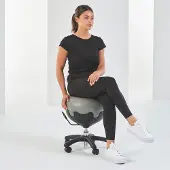 Mambo Max Verstelbare Balstoel - Ergonomische Zitbal voor Kantoor en Thuiswerken - Zwart/Grijs