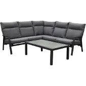 AVH-Collectie Pacific hoek loungeset 4 delig aluminium antraciet