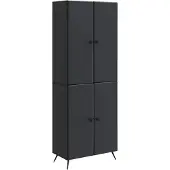 vidaXL Kast Set 2 st Zwart Bewerkt hout