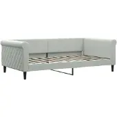 vidaXL Slaapbank 100x190 cm fluweel lichtgrijs