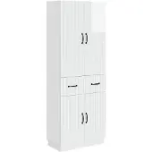 vidaXL Kast Set 2 st Hoogglans Wit Bewerkt hout