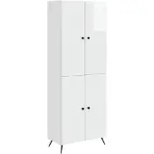vidaXL Kast Set 2 pcs Hoogglans Wit Bewerkt hout