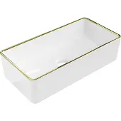 Mexen Nadia opzetwastafel 46 x 23 cm, wit/gouden rand - 21614605