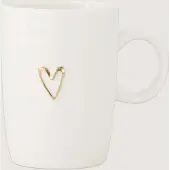 Zusss Mok Lijn Hartje Wit / Goud 500 ml