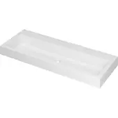 Ink Momento Wastafel Polystone Zonder Kraangat - 1200x450x90 mm - Mat Wit