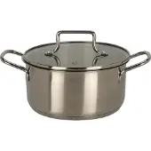 Koopman Kookpan speelgoed RVS met glazen deksel - educatief kinderspeelgoed 18cm.