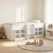 Prolenta Maison Exclusive - Loft bedframe met kast, 3 stuks, wit, houtvezel