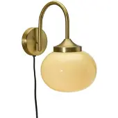 PR Home Wandlamp Elsy, messing / goud, Woon-/ Eetkamer, Glas, wandlamp