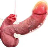 Unyqoos Realistische siliconen vibrator met zuignap en verwarmingsfunctie