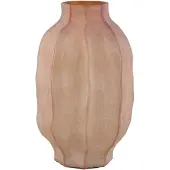 Ptmd Natae Amber Round Glass Ribbed Vase High