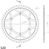 Sgr Achtertandwiel 808 50 voor Suzuki RM/RMZ (JTR808.50). Kleur: zwart. Materiaal: staal