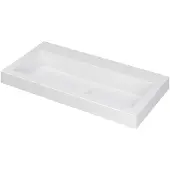 Ink Dock Wastafel Polystone Zonder Kraangat - 800x400x60 mm - Mat Wit