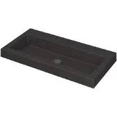 Ink Dock Wastafel Quartz Zonder Kraangat - 800x400x60 mm - Quartz Zwart