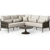 Suns Fiavè hoek loungeset 4 delig Bronze | Clouded rope | Pebble desert bouclé