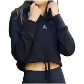 Pure Cropped Hoodie . - Zwart - M