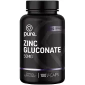 Pure Zinc Gluconate 50mg - 100 v-caps
