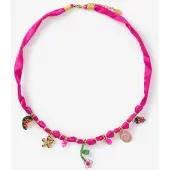 Sissy-Boy Roze cord ketting met bedels